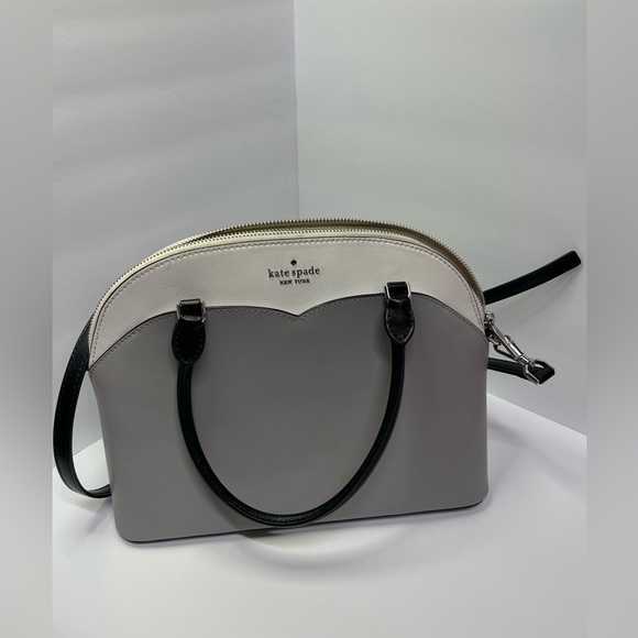 kate spade Handbags - Grey/Black/White Leather Kate Spade Crossbody/Hand bag